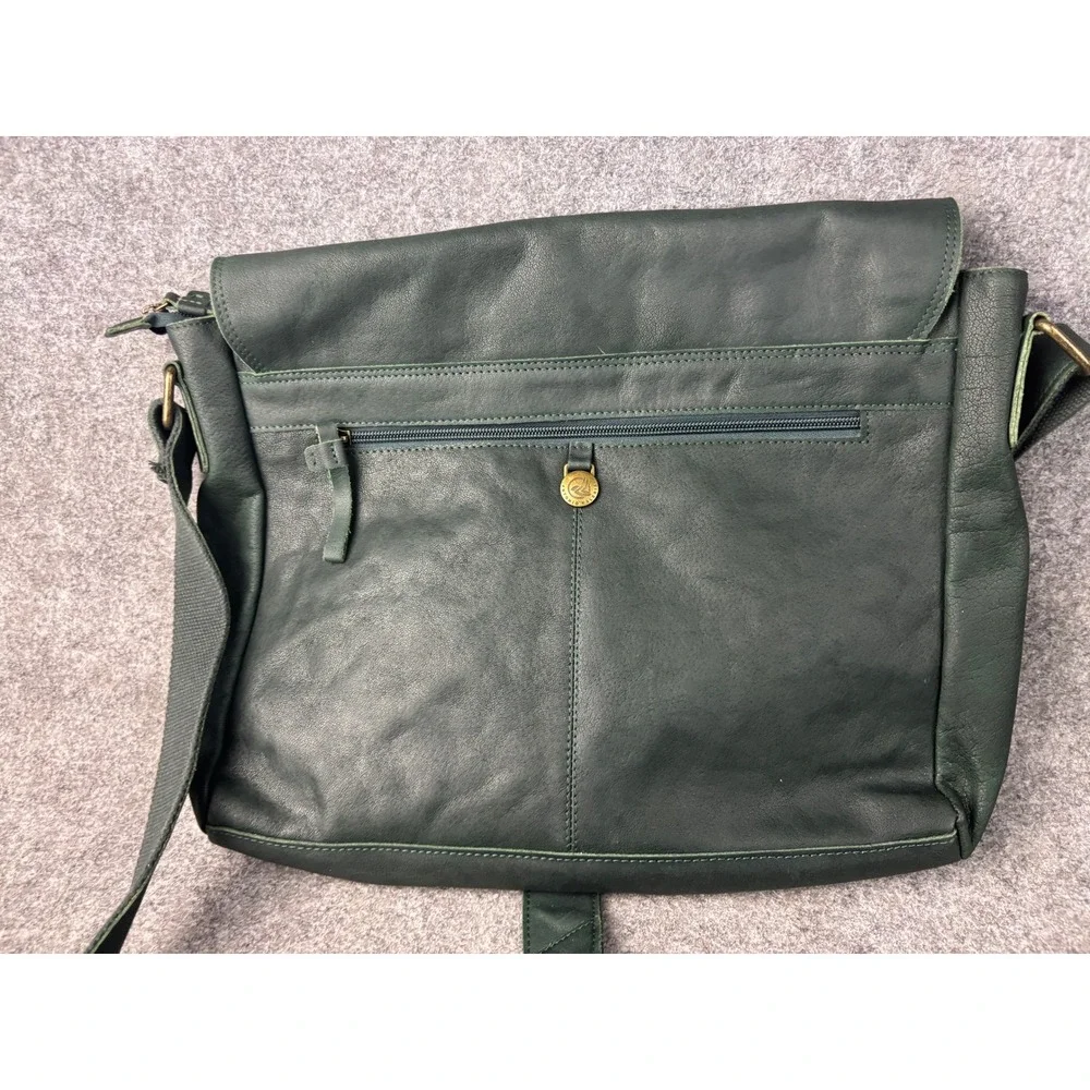Antonio Valeria Messenger Bag Mens Large Green Leather Crossbody Satchel